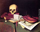 William Michael Harnett Mortality and Immortality painting